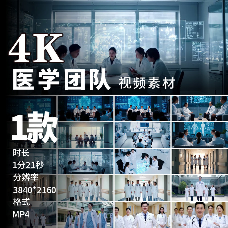 高清医疗医生团队会议科研实验室医院办公室合作交流讨论视频素材