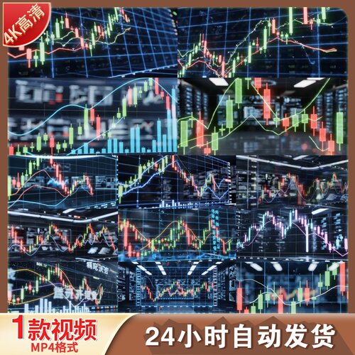 高清金融K线图动态交易数据分析股票财经大数据可视化视频素材