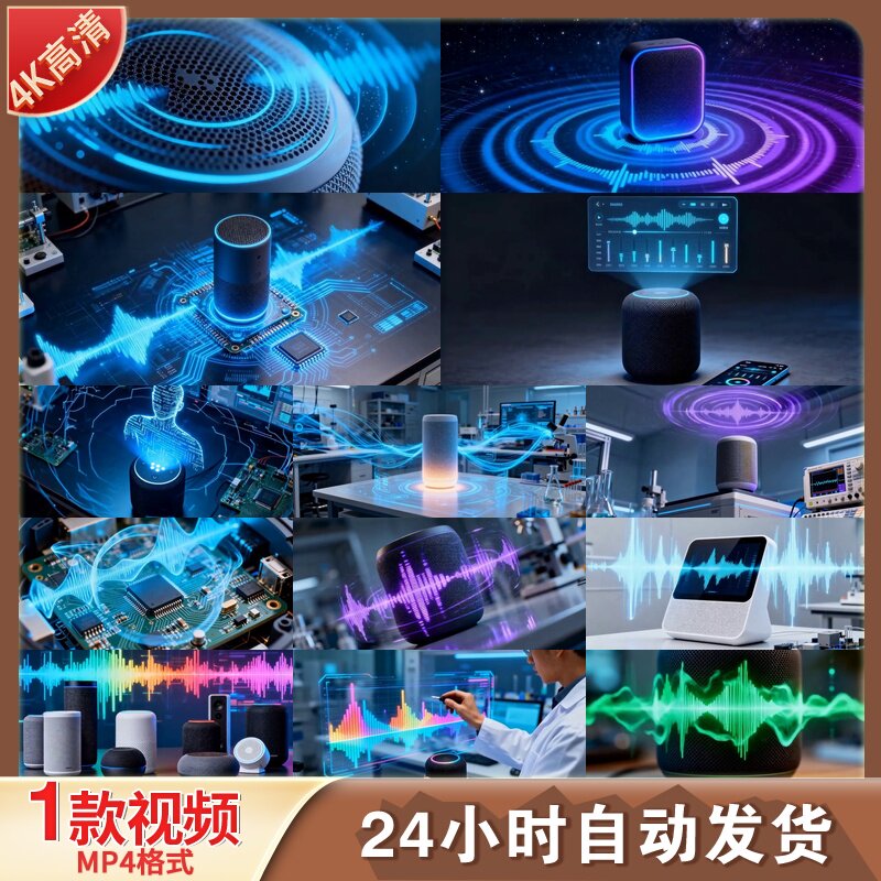 高清智能音箱科技研发声波可视化工程师实验室数字界面视频素材