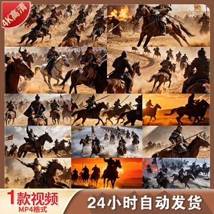 高清古代骑兵冲锋战斗千军万马征战沙场刀光剑影历史军事视频素材