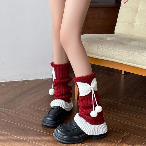 【安克拉】毛球袜套红色款