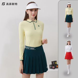 春秋季高尔夫网球裙子女百褶裙长袖女套装女韩版显瘦裙子golf女装