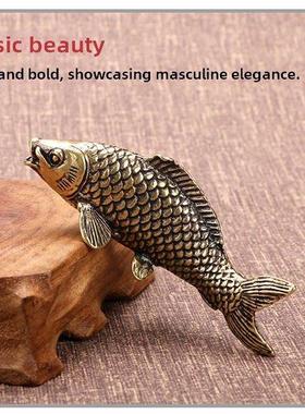 古董旧铜器实心黄铜铜鲤鱼小饰品迷你小鱼铜艺术小鲤鱼铜鱼