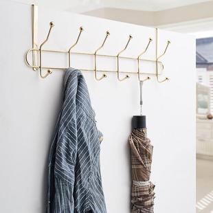 挂衣服挂衣架门后收纳门口门上挂钩一排长条免打孔卧室房间置物架