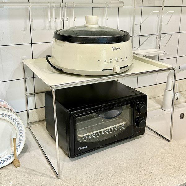 厨房微波炉烤箱置物架橱柜内分层隔板电饭锅架多功能台面收纳架子