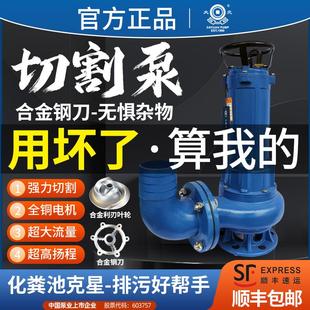切割式 大元 污水泵抽粪泥浆380V三相家用养殖场大功率化粪池排污泵
