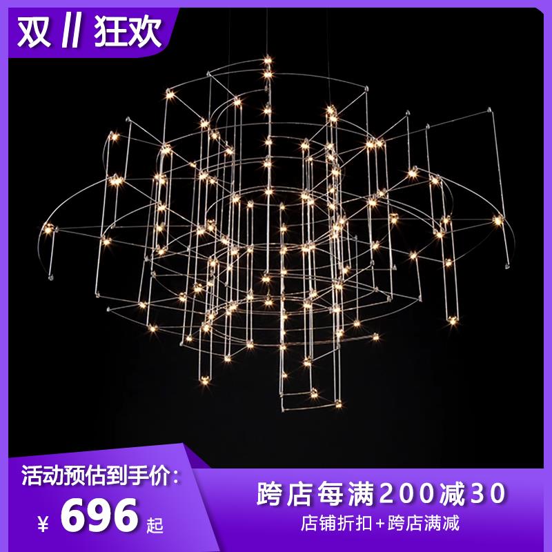 光立方满天星萤火虫客厅吊灯设计师样板房展厅不锈钢艺术异型灯具