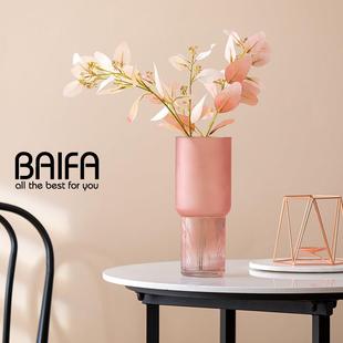鲜花插花宽口玻璃花瓶客厅装饰摆件北欧轻奢网红莫兰迪创意装饰品