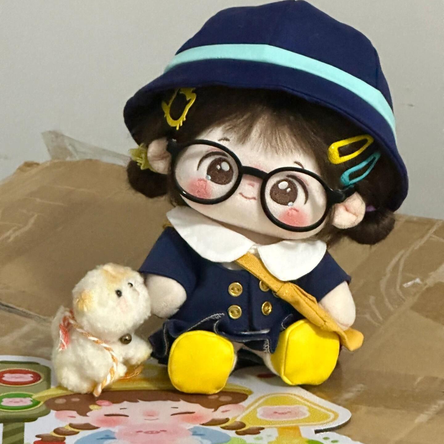 棉花娃娃20cm小括号有骨裸娃玩偶衣服20厘米娃衣套装超萌女生礼物