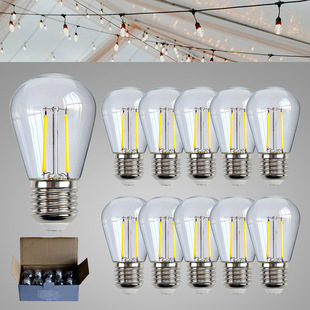饰照明 饰圣诞婚庆led灯串替换灯泡暖光装 S14十个装 LED灯泡节日装