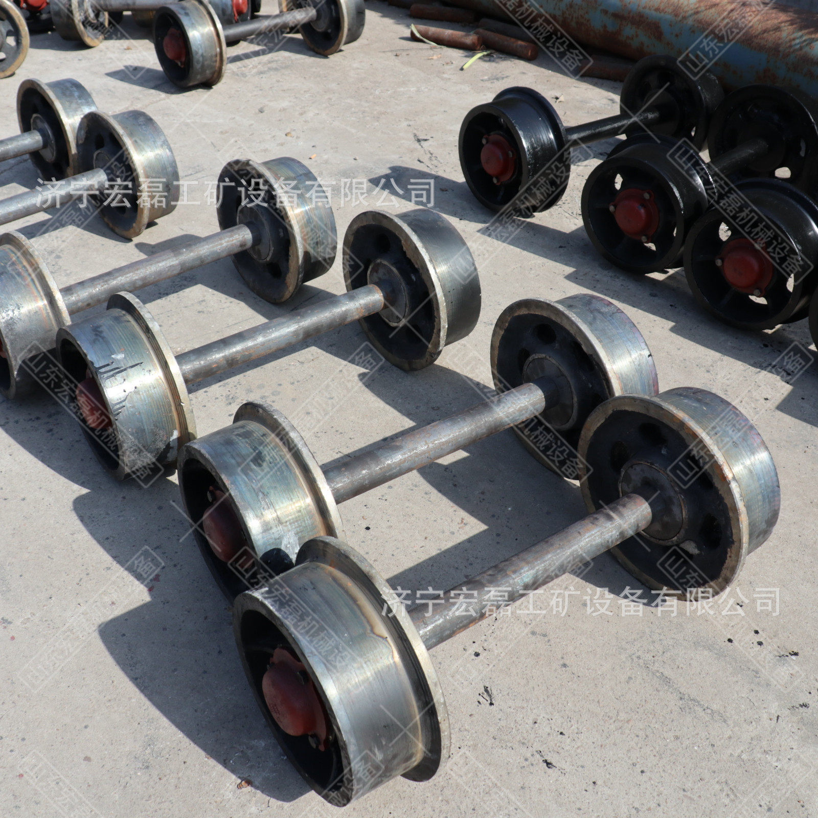 矿用固定式翻斗平板矿车轮对隧道窑用窑车轮锻造实心摆渡车用轮对