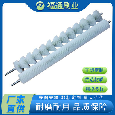 厂家定 做异型尼龙毛刷辊 工业清洗除尘毛刷辊 玻璃清洗去尘毛滚