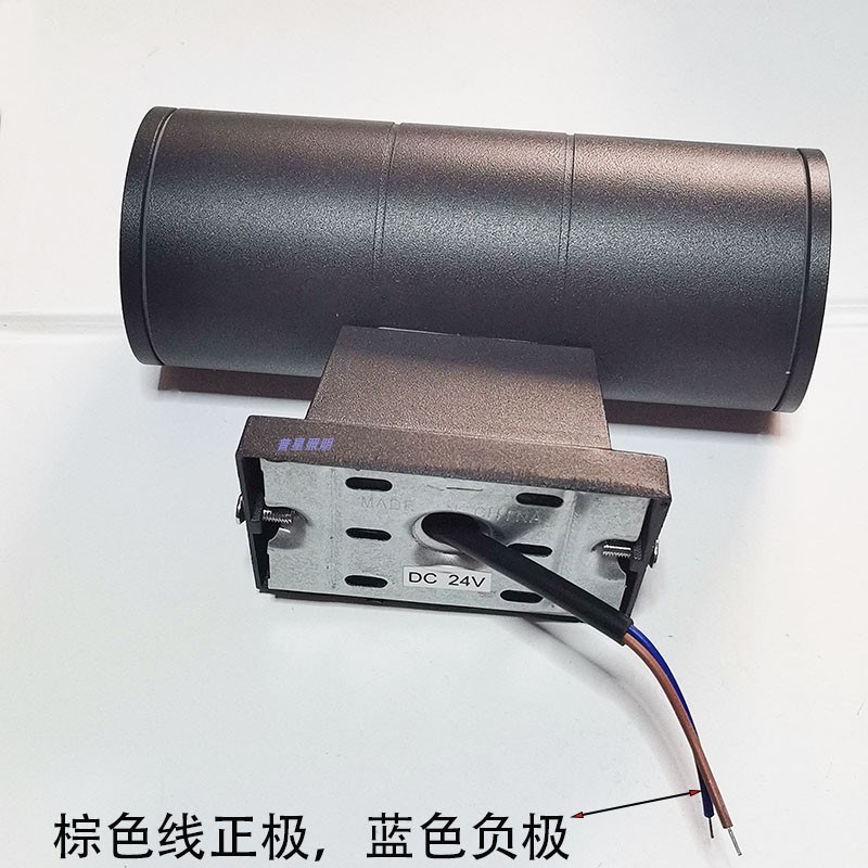 户外防水壁灯上下发光双头圆筒聚光12V2H4V外墙灯10W柱头景观射灯
