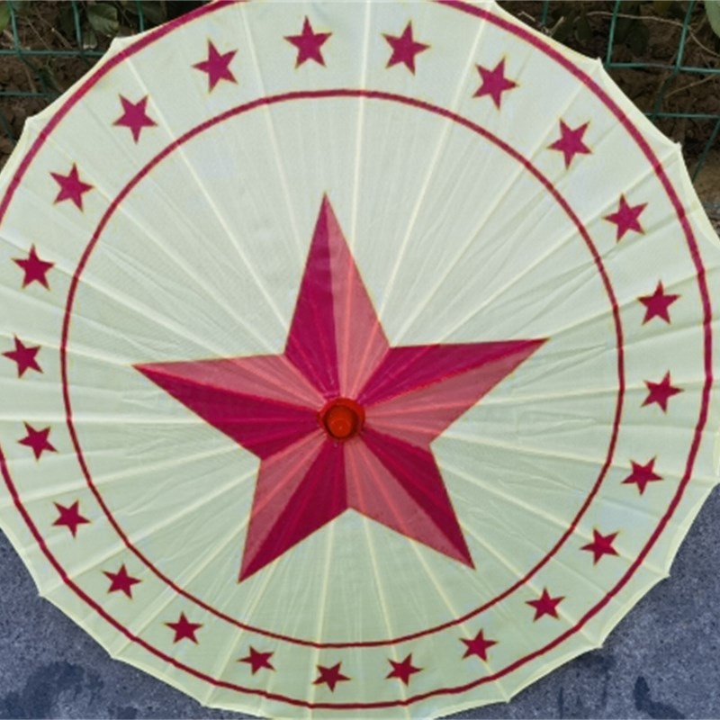 红歌校运会表演五角星o伞舞蹈演出开场布阵体操道具装饰油纸绸布