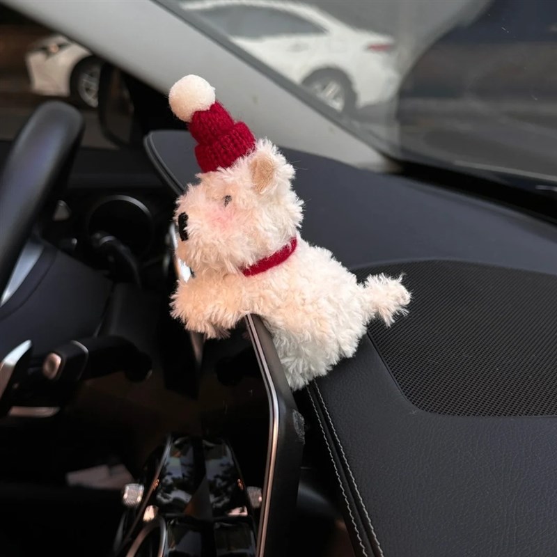 【增添趣味的100个物件r】汽车中控屏幕摆件西高地车载内饰狗女生