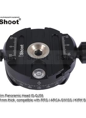 超薄小型58mm全景夹座IS-QJ58全金属可360度旋转兼容RRS/ARCA云台