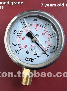 径向真空压力表- 30inhg垂直吸入压力表- 76cmhg真空压力表Fbtb齿