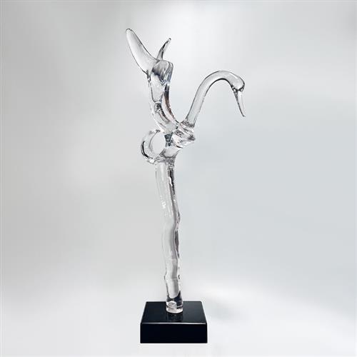 天鹅透明树脂雕塑软装饰品现代家居摆件桌面客厅玄关样板间工艺品