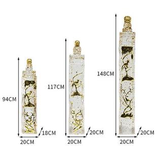 现代轻奢透明树脂金箔狮子拴马桩摆件落地雕塑售楼部玄关摆设饰品