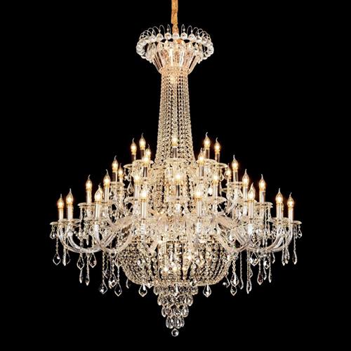 欧式客厅吊灯水晶灯现代简约轻奢卧室餐厅灯美式别墅复式楼灯