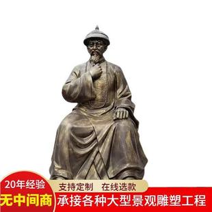 林则徐雕塑玻璃钢铸铜虎门销烟禁毒民族英雄展厅摆件林则徐雕像