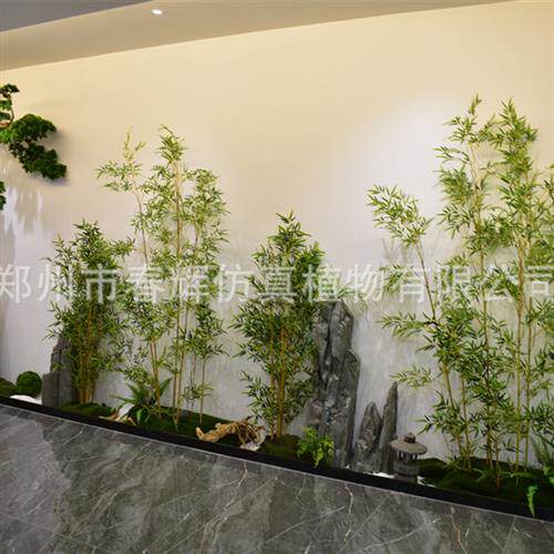 郑州绿植造景室内盆栽干树枝干花松树摆件大型仿真绿植造景组合