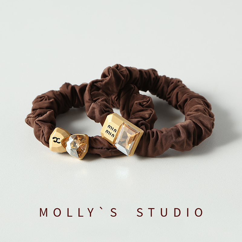 2024新款轻奢精致闪钻小肠圈简约气质发圈网红高弹力耐用发绳发饰