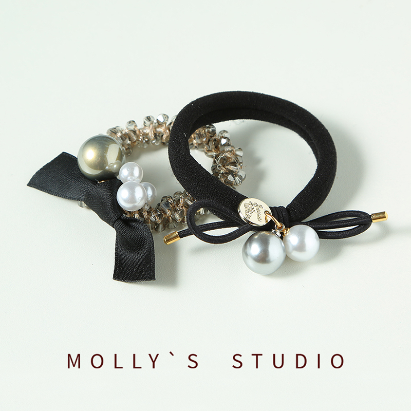 韩版春款高品质水钻珍珠发圈套装女发饰扎高马尾丸子头橡皮筋发绳