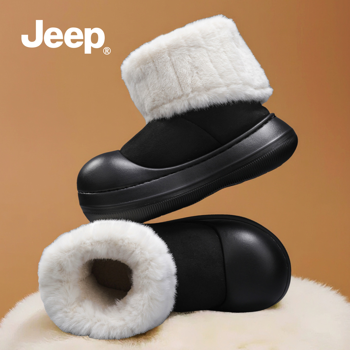 【明星同款】JEEP加绒雪地靴女款