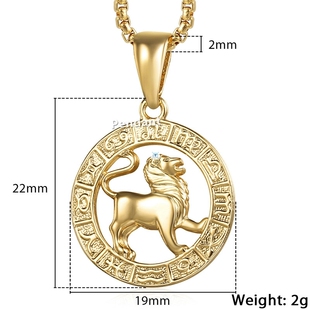 Gold Zodiac Men Pendant Women Sign Horoscope