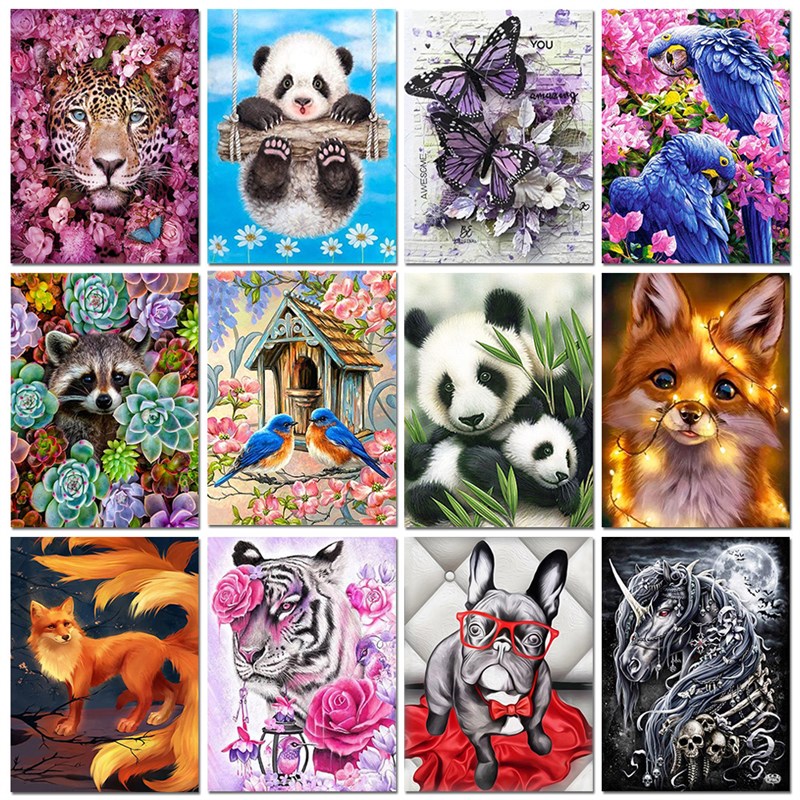 网红5DDiy钻石画动物全圆w形钻石刺绣动物马十字绣马赛克套件镶嵌