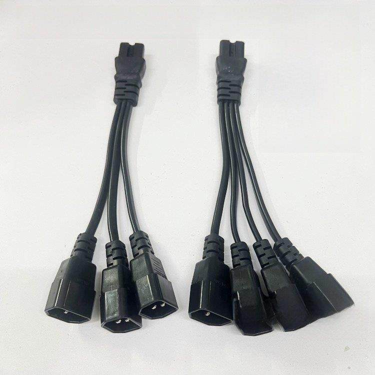 电动车三轮车一分二地摊夜市灯电瓶连接线充电器转换1分3品字插头