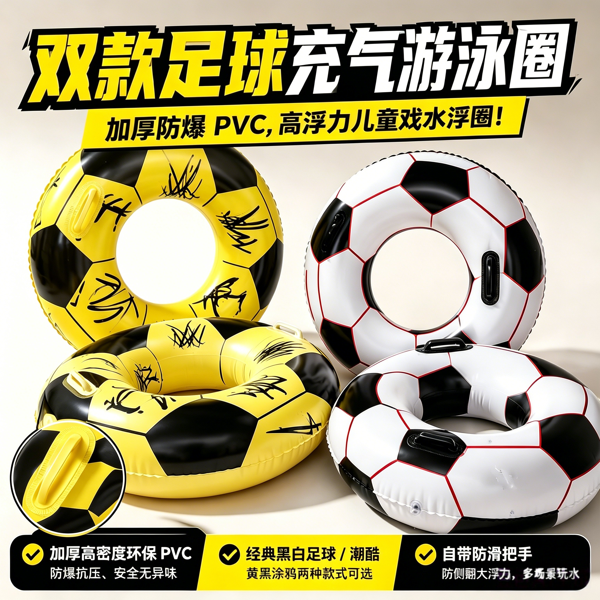 夏季双层加厚腋下游泳圈成人儿童