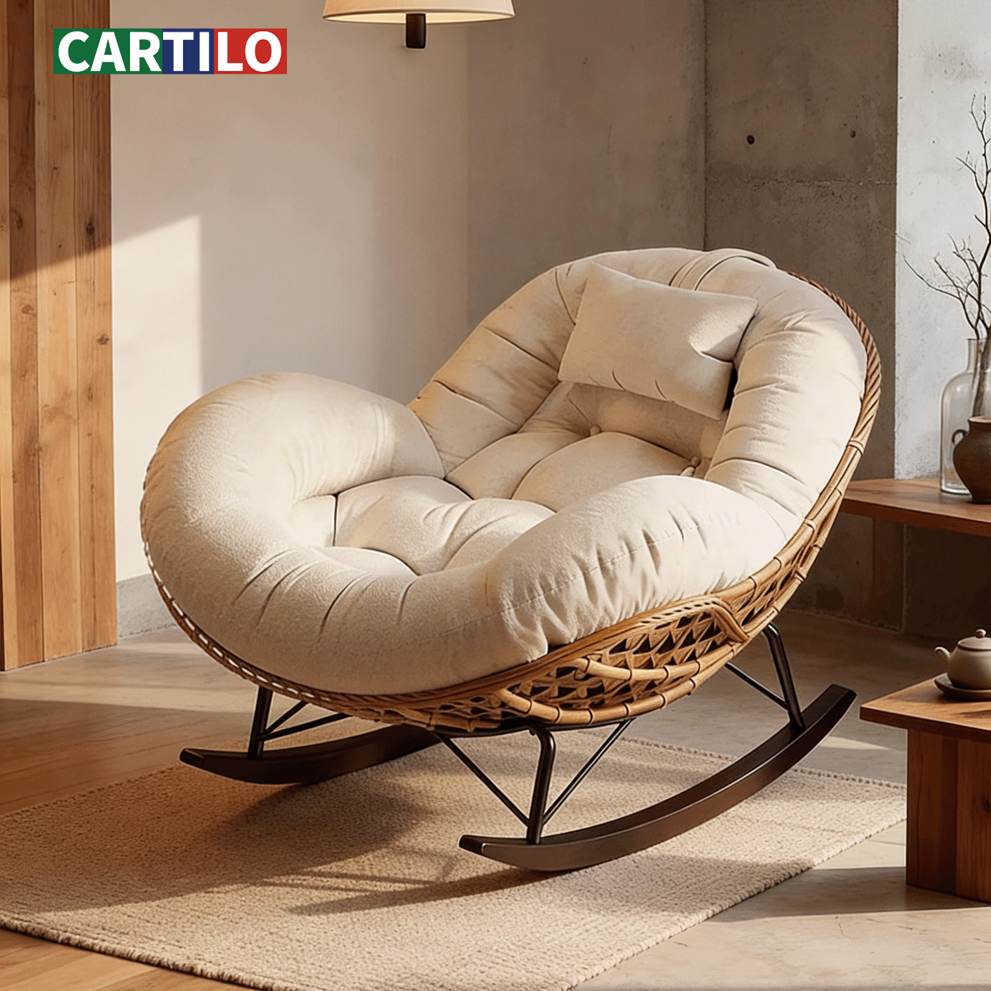 摇椅躺椅懒人沙发可躺可睡大人休闲阳台藤编沙发椅家用客厅摇摇椅