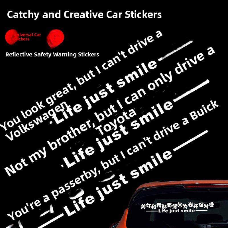 顺口滑动个性化创意汽车贴纸车身画痕覆盖有趣的文字反光贴纸后窗,3C数码配件,USB多功能数码宝,淘宝优惠券,粉丝福利购,淘宝优惠卷
