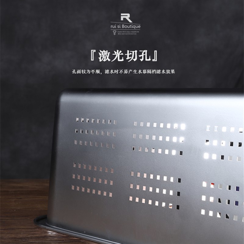 长方形加厚加深不锈钢漏盘v有孔带盖洗菜盆晾水沥水盆冲孔大号滤
