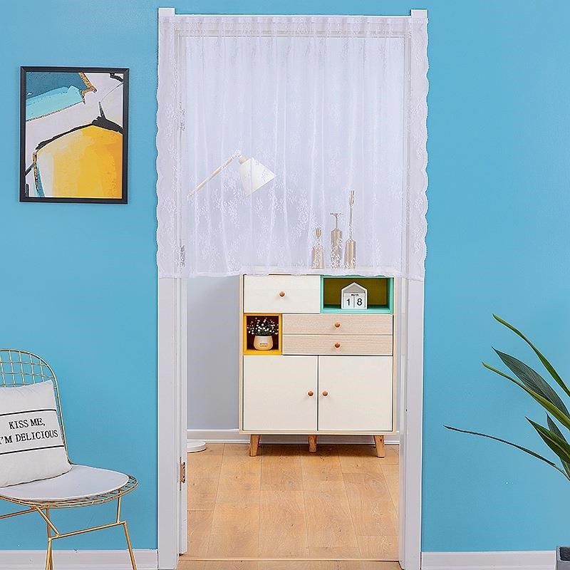 蕾丝短帘 装饰隔断长门帘 短门帘 厨房卫生间门Q帘 窗帘L70定制