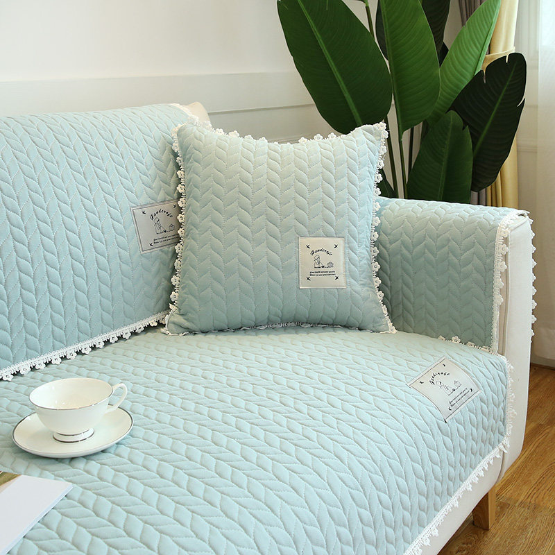 全棉沙发垫布艺简约现代客厅四季通F用真皮坐垫子防滑套罩盖巾定