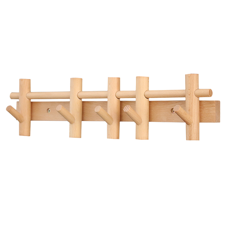 实木挂钩进门入户墙壁衣帽钩玄关B卧室墙上挂衣架门后收纳木质挂