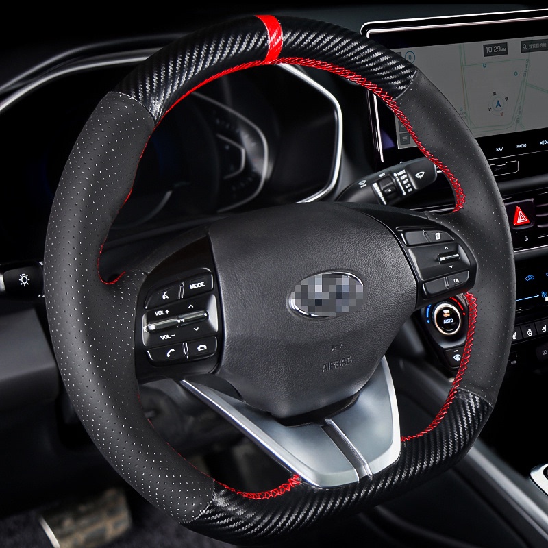 现代领动b方向盘套手缝真皮名图菲斯塔悦动途胜瑞纳朗动ix2535把