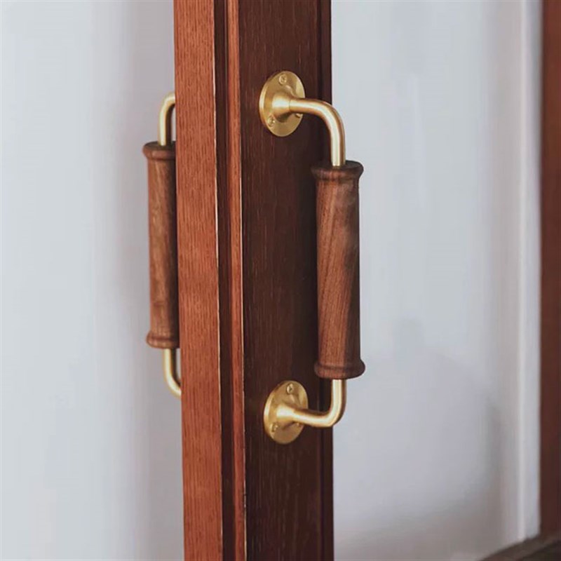 门把手定制大门拉手实木门双开木质门H对开门木头商铺店铺重型门