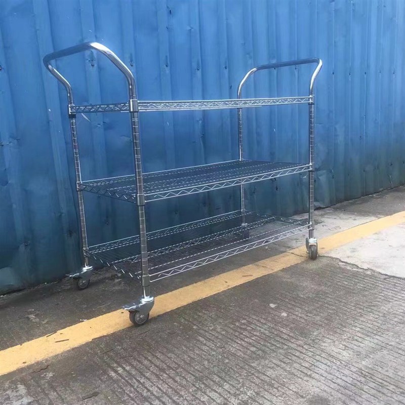 二三层车间周转车物料架可移动小推车带轮电商拣T分栋车配货车碳