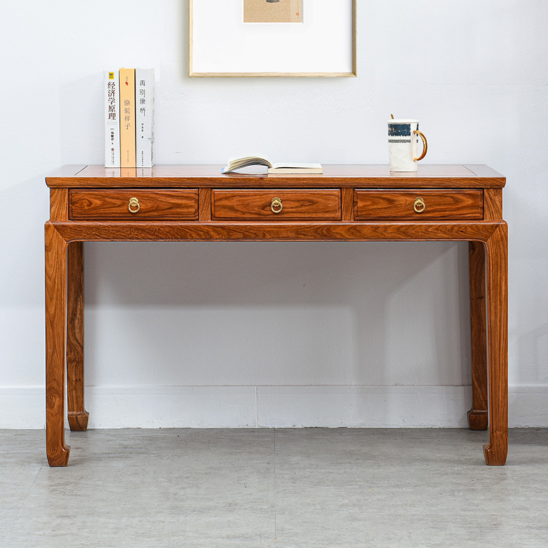 花梨木刺猬紫檀书桌家用实木新中式办公桌学习桌红木电.脑桌写字