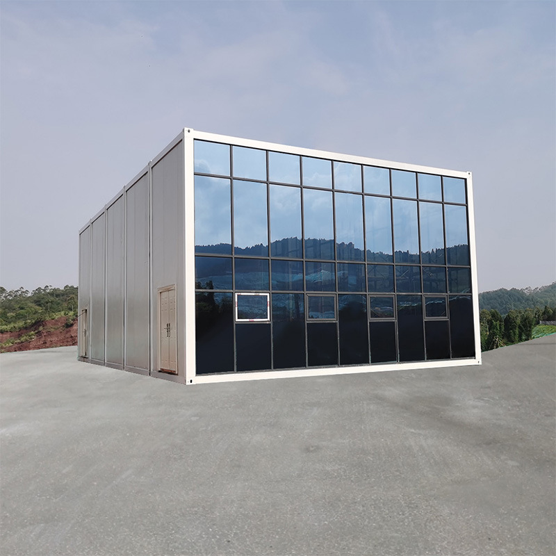 双层玻璃幕墙装配式集装箱房项目部快拼箱房钢结构简易打包箱