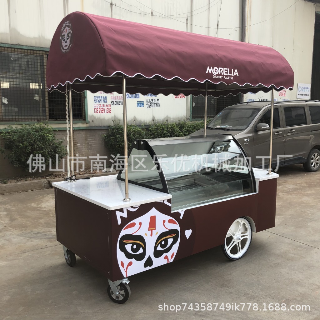 l冰淇淋车 商用移动式雪糕冰激凌车展示柜，冷冻风冷直冷展示柜