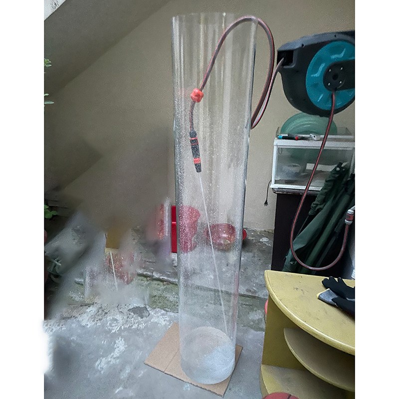速发圆柱形透明展示桶细长型水桶大号特大防水测试桶塑料超深水桶