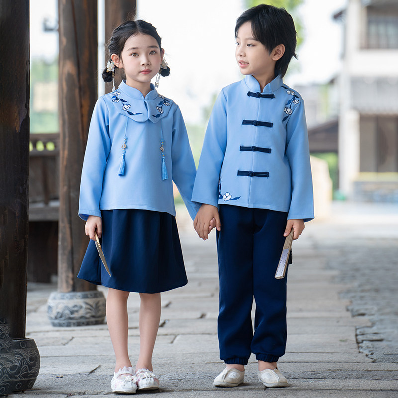 速发儿童民国古演出服唐装汉服国学服五四青年学生装风装男童合唱
