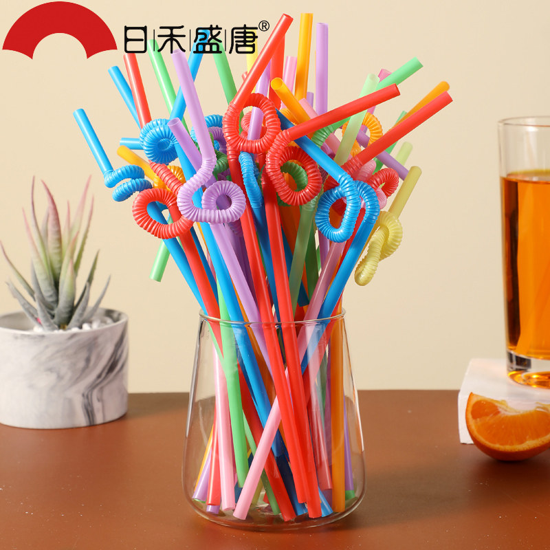 速发独立包装艺术弯吸管一次性单色可长曲彩支级饮料手工奶茶儿童