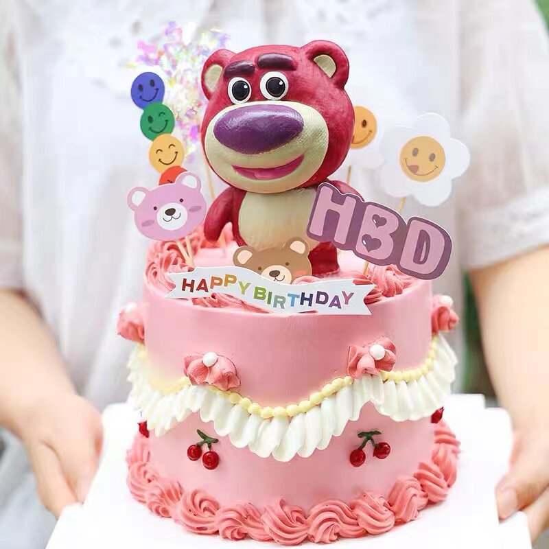 速发韩式件古蛋糕装饰可小爱生日帽风摆复儿童派对甜品插件
