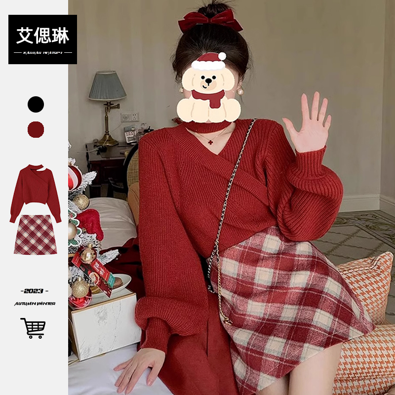 速发红新慵懒风挂脖毛衣2024年级款春秋装高色感内搭针织打底衫上